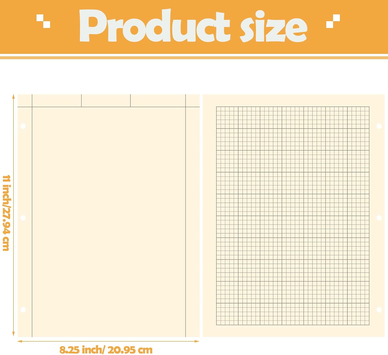 Seajan 5 Pcs Engineering Paper Notebook Engineering Computation Pad 8.5 x 11 Inches Engineer Graph Paper Notepad, 5 Squares Per Inch 3 Hole Punched Computation Pad, 100 Sheets/pack (Yellow)