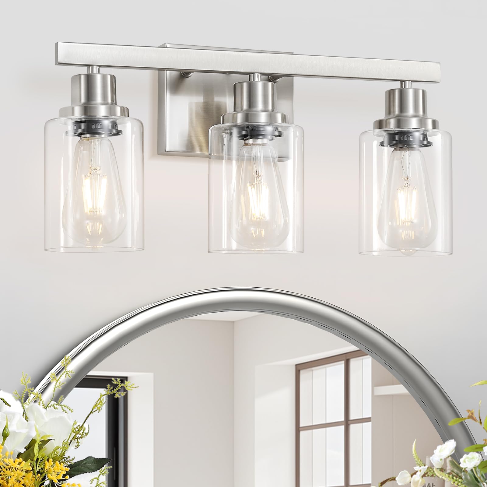 Black Vanity Lights - 8 Light Bathroom Fixture -23