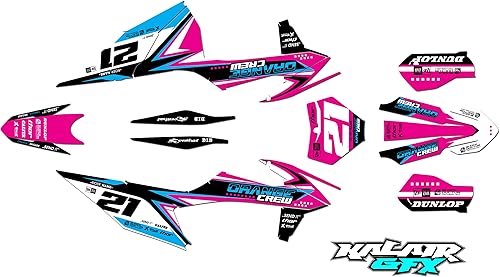 Miniatura 4 de Kit de gráficos para KTM Motocross de 2 tiempos 125 SX, 150 SX y 250 SX años 2019, 2020, 2021 y 2022 Razor Series Blanco 21 Mil - Pegatinas