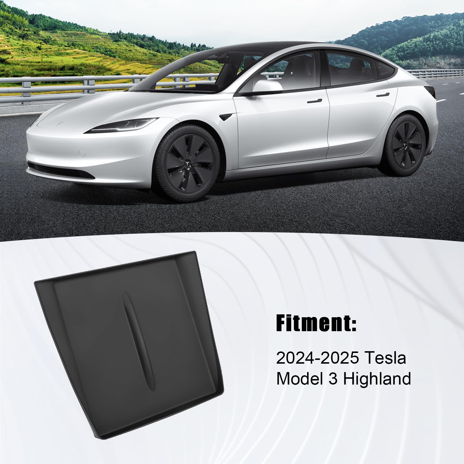 Ulepszona mata silikonowa do konsoli środkowej Tesla Model 3 Highland 2024, ochrona bezprzewodowego ładowania, czarna