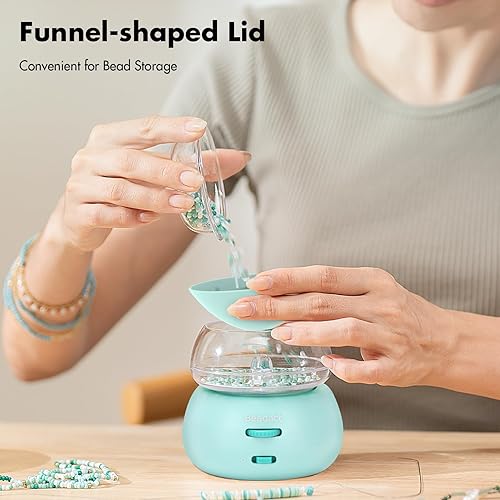 Miniatura 4 de Beadact Girador de cuentas alimentado por batería, giratorio eléctrico de cuentas, hilandero de cuentas de arcillacuentas de semillas con 2 agujas