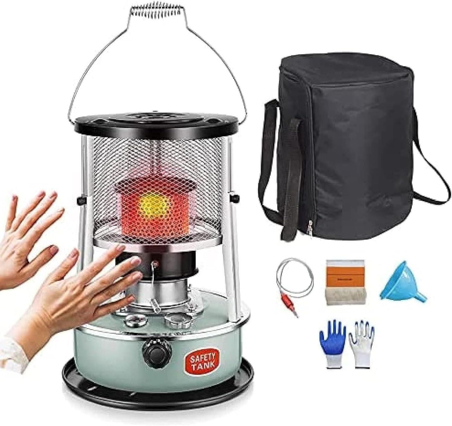 Stainless Steel Glass Burner Oil Heater 4.5L, Portable Lightweight Kerosene Stove Heater for Heating/Boiling Water/Cooking