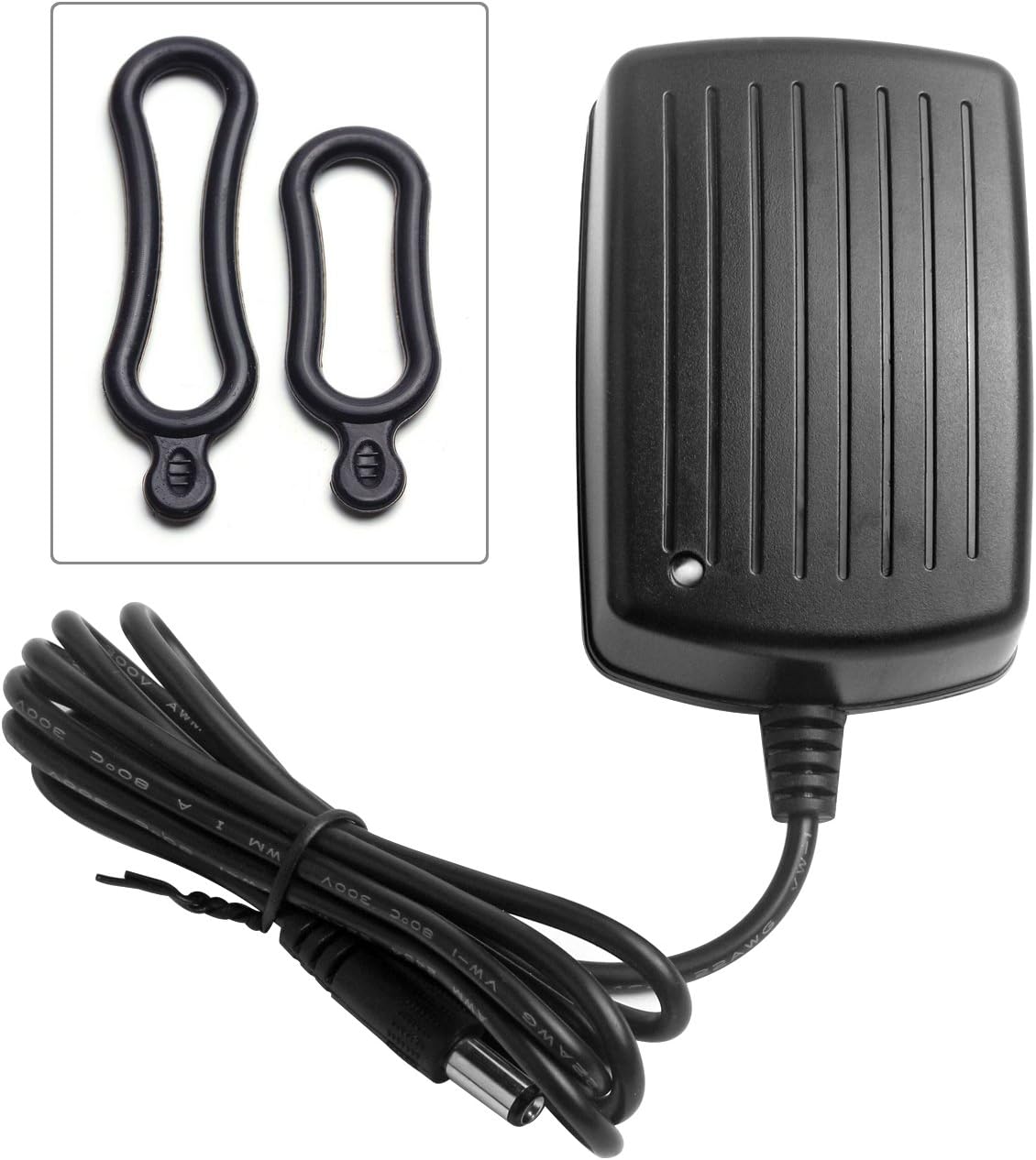 Amostik 8.4V 2A Replacement Li-ion Battery Fast Charger for All Bike Bicycle Light Using 8.4v Battery Pack, 2 Rubber Rings Include