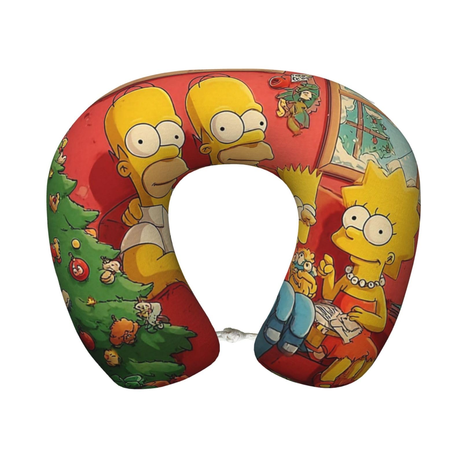 Neck Pillow Memory Foam Contour Pillow Simpsons Travel Pillow for Sleeping Comfortable U Shape Pillows for Traveling Car Headrest Home Office Fits Most Neck Sizes