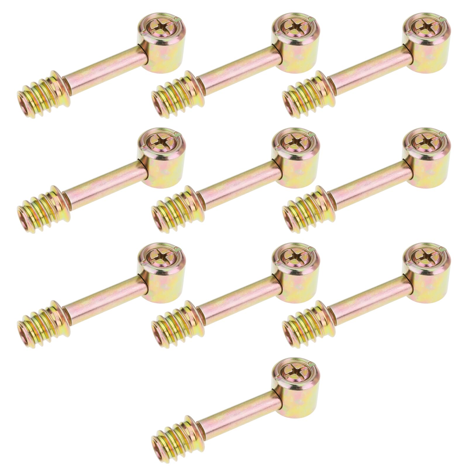 VGOL 10pcs M6x52mm Furniture Cam Locking Screws 4 in 1 Connector Fittings Bolt Nuts for Beds Wardrobes