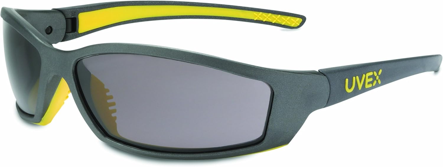 Amаzіng 🔥 Uvex SX0401 SolarPro Safety Eyewear Gray Supra-Dura Hardcoat Lens, Gray and Yellow Frame
