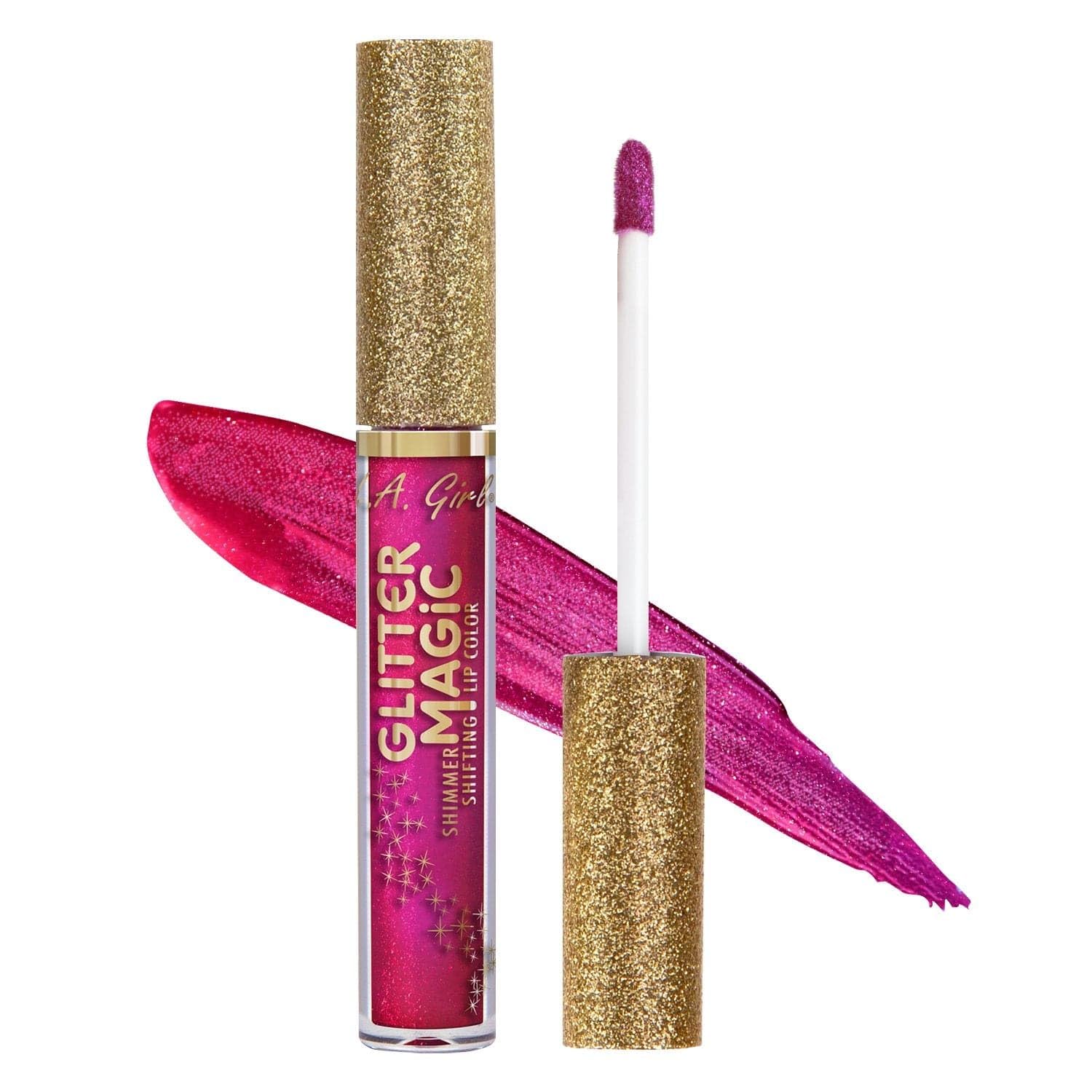 L.A. GIRL - Glitter Magic Shimmer Shifting Lip Color Fizzy Fuchsia - 0.1 fl. oz. (3 ml)