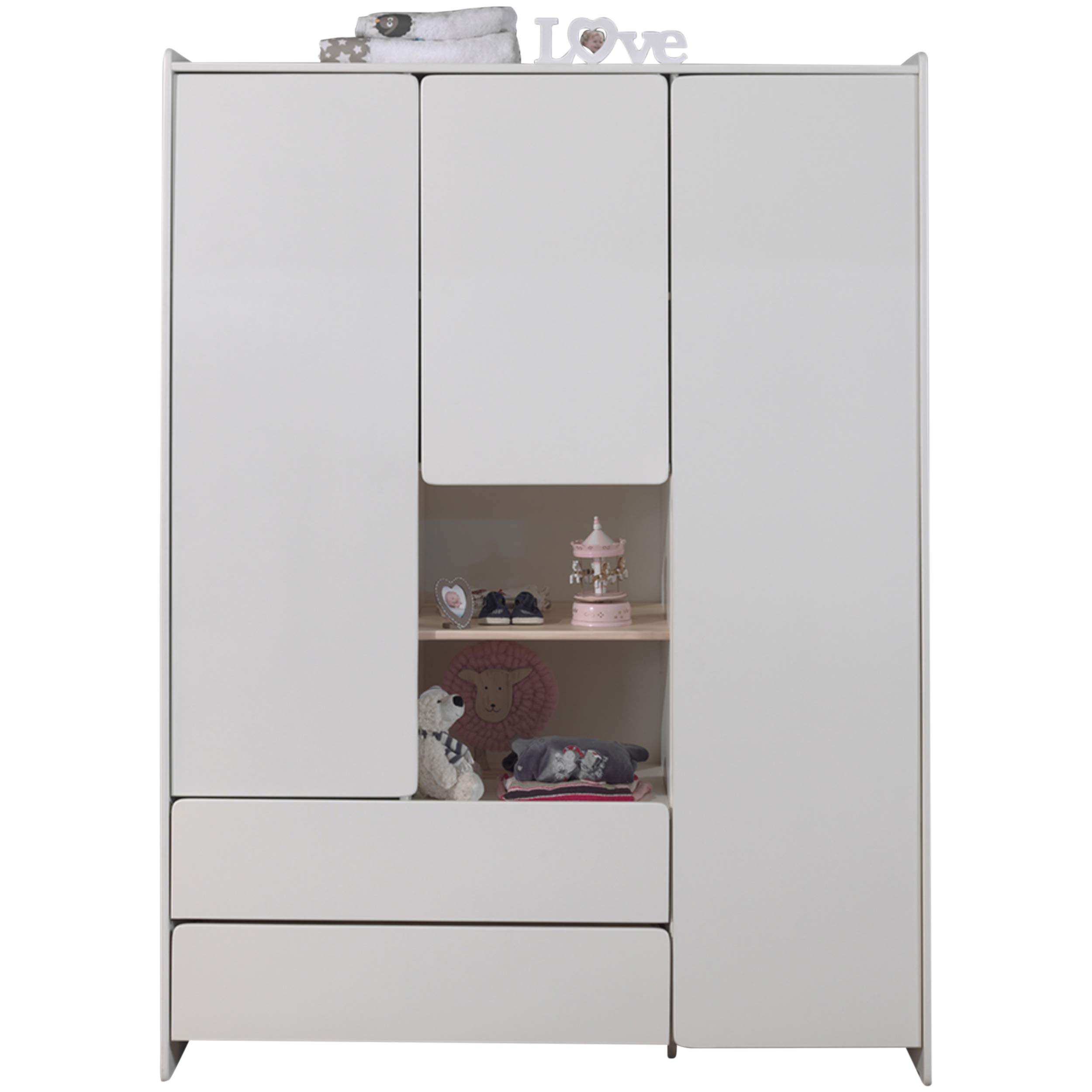 Vipack Kleiderschrank 3-TRG. Kiddy, weiß
