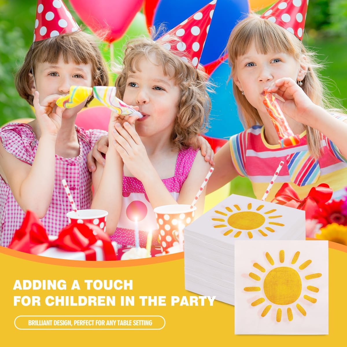 200Pcs Boho Sun Paper Napkins First Trip Around The Sun Napkin Disposable Sunshine Cocktail Napkins for Birthday Baby Shower Party Supplies - Image 6