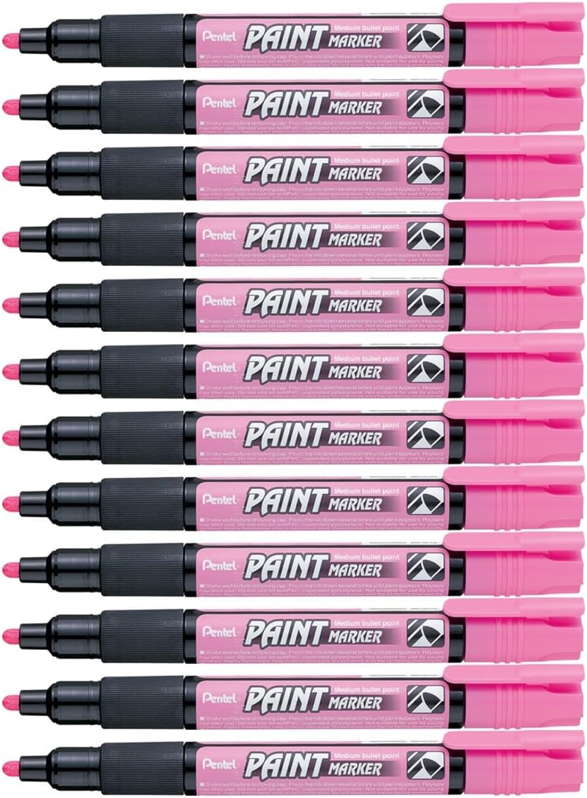 Pentel 4.0mm Bullet Point Cellulose Based Paint Permanent Vivid Colours Paint Marker - Pink