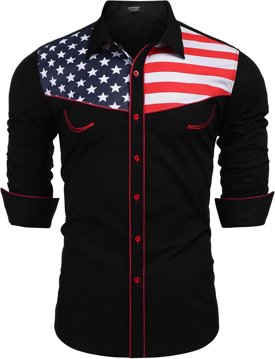 american flag button up shirt