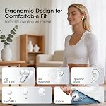 Ecouteurs sans fil, Bluetooth 5.4 Casques avec 4 Le bruit annule Mic, 46H Buds dans l'oreille avec 3D Bass Stereo Sound, petites oreilles, LED Affichage, appels entraînement sportif, IPX7 Ecouteurs pour Android iOS. blanc