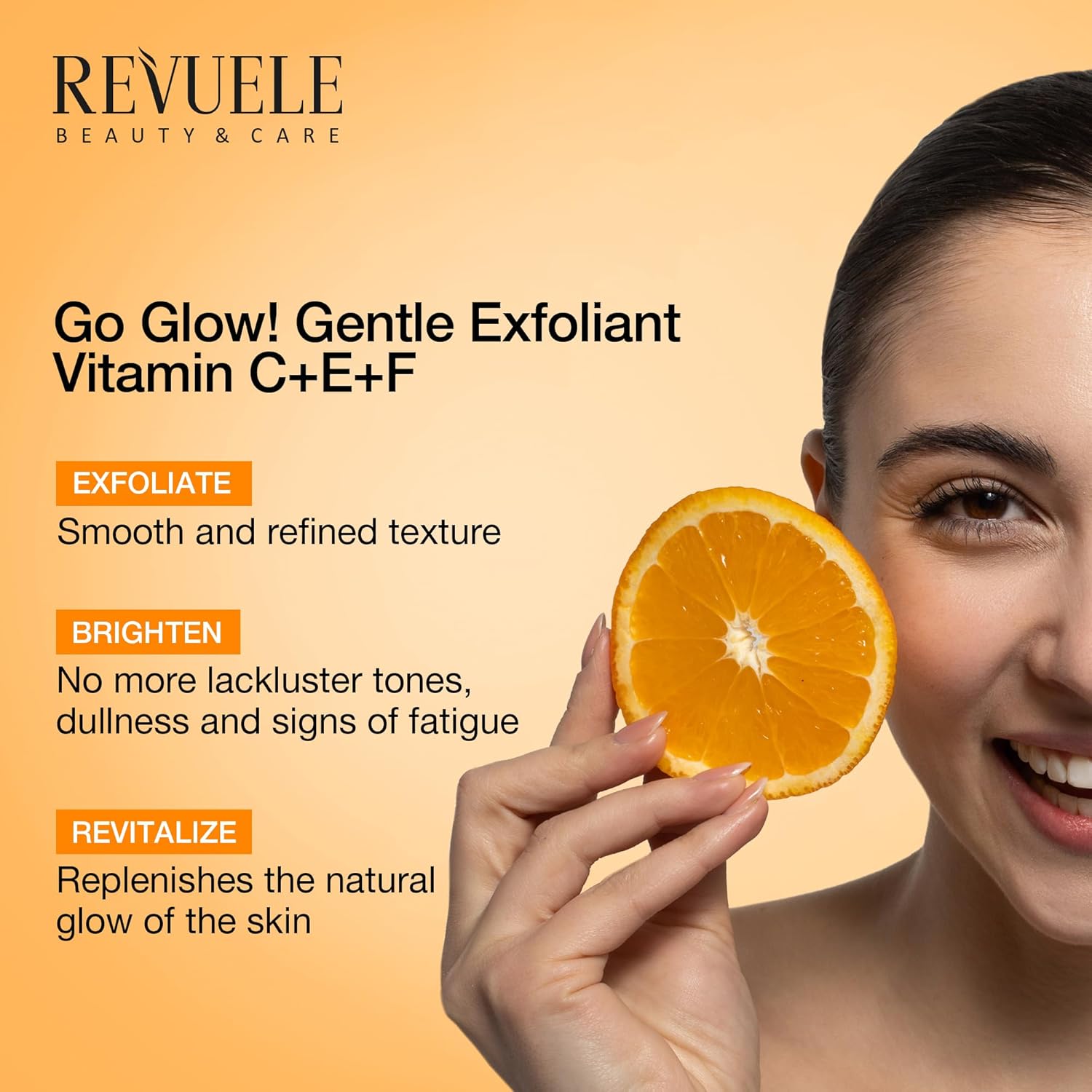Revuele Go Glow! Gentle Exfoliant 2.7 fl.oz – Brightening & Hydrating Daily Face Gel Polish with Vitamins C, E & F – Smooth, Radiant Skin - Image 2