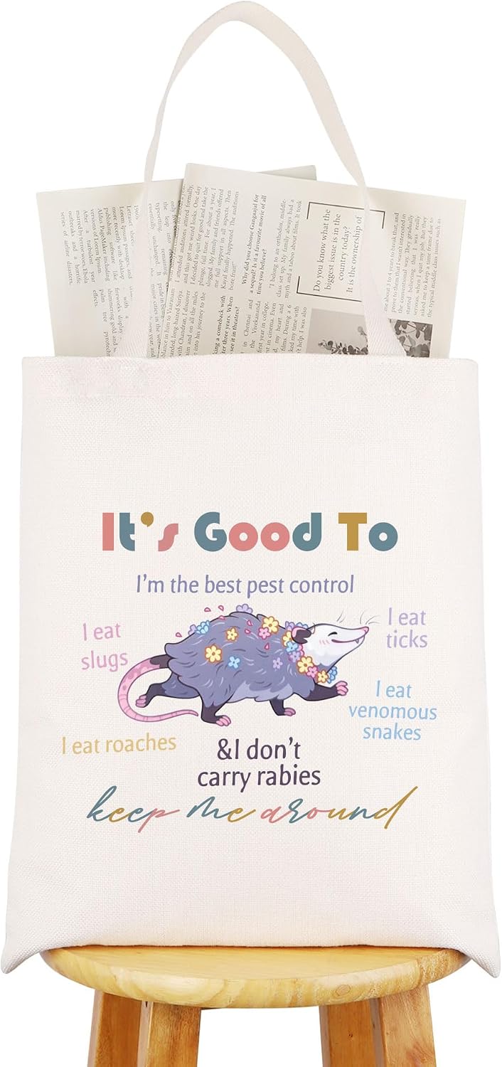TOBGBE Opossums Gifts Possum Tote Bag Opossum Animal Novelty Gifts For Opossum Lovers Possums Mom Shopping Shoulder Bags