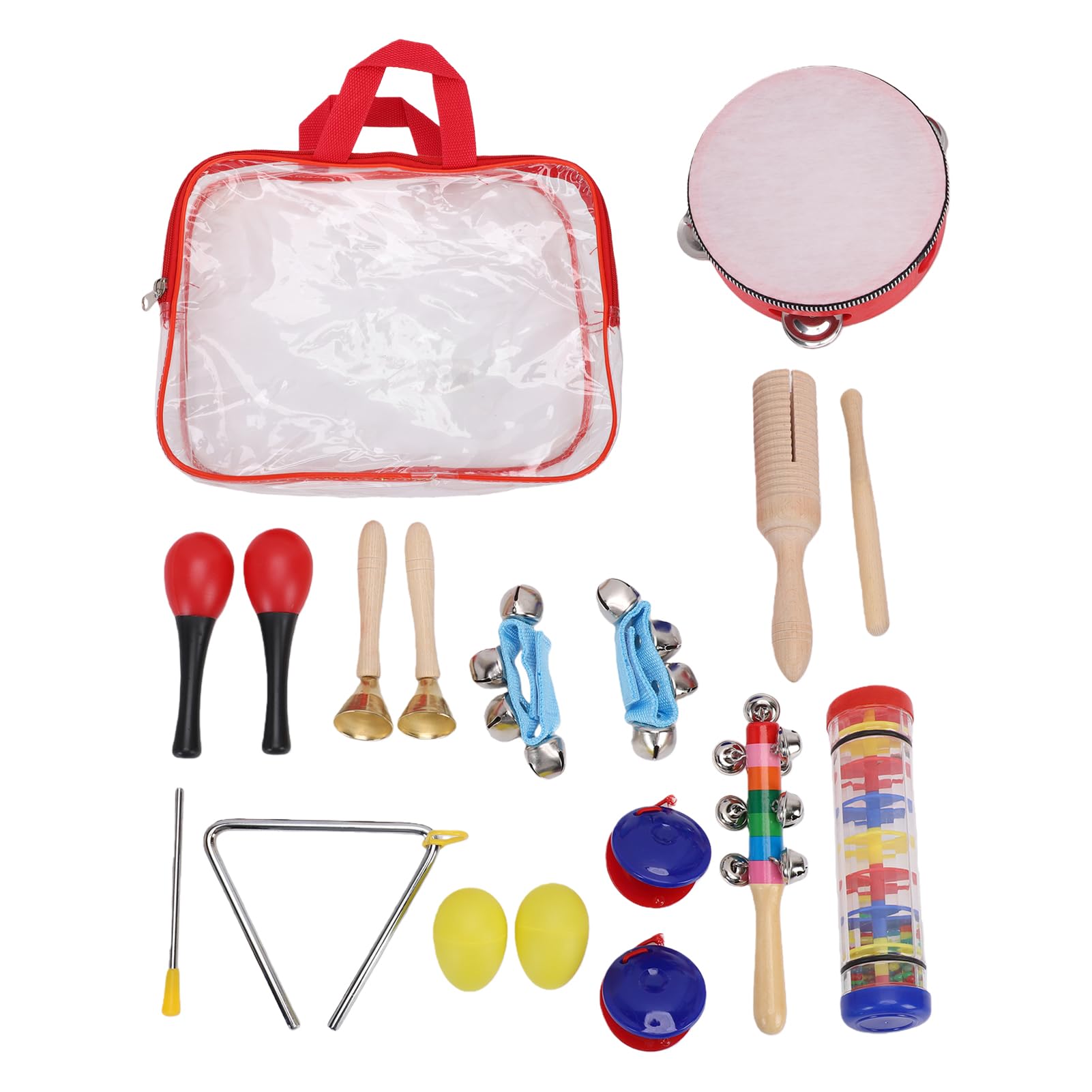 Set di Strumenti Musicali per Bambini 10 Tipi di Giocattoli a Percussione con Tamburello Maracas Shaker per Bambini di 3-8 Anni