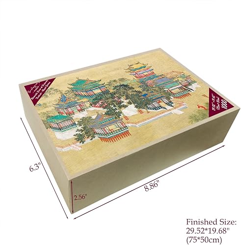 Miniatura 2 de Bristlegrass Rompecabezas de madera para adultos, 1000 piezas, estilo chino, pintura de género, Zhang Zeduan, Qingming shanghe tu, regalos de jardín