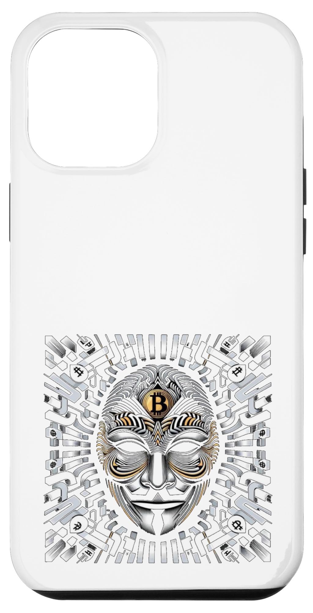 Amazon.co.jp: iPhone 14 Plus ビットコインマスク フェイス ブラック ホワイト メキシコ スマホケース : 家電＆カメラ