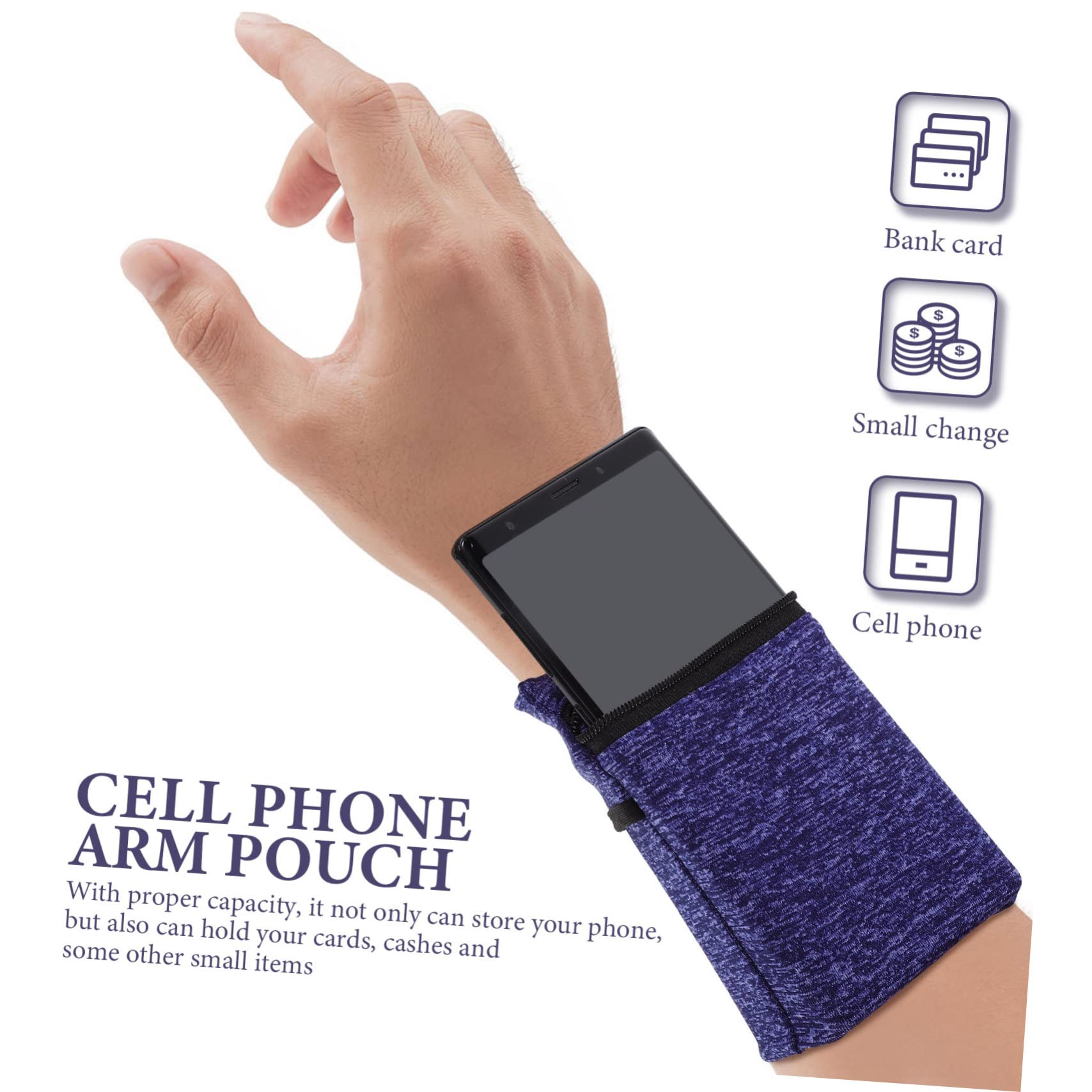 Uonlytech 5piezas Bolso Deportivo para Teléfono Móvil Funda Elástica para Correr Almacenamiento Práctico De Compartimento para Ejercicio y Actividades Al Aire