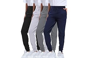 4 Pack Boys Sweatpants Active Athletic Jogger Pants Soft Cotton French Terry Little Big Kids