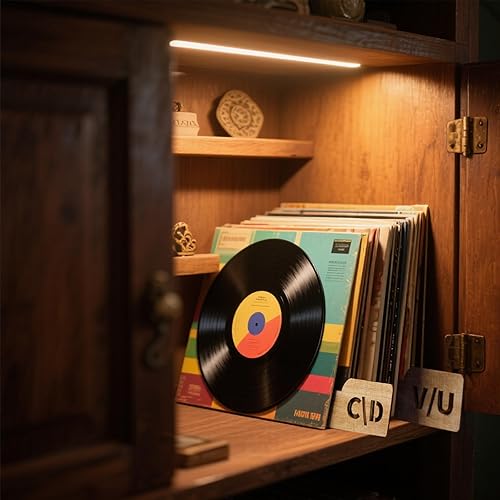 Miniatura 2 de Separadores de discos de vinilo con pestañas alfabéticas A-Z, 13 piezas separadoras de madera para álbum LP, cómics, archivador, revista,