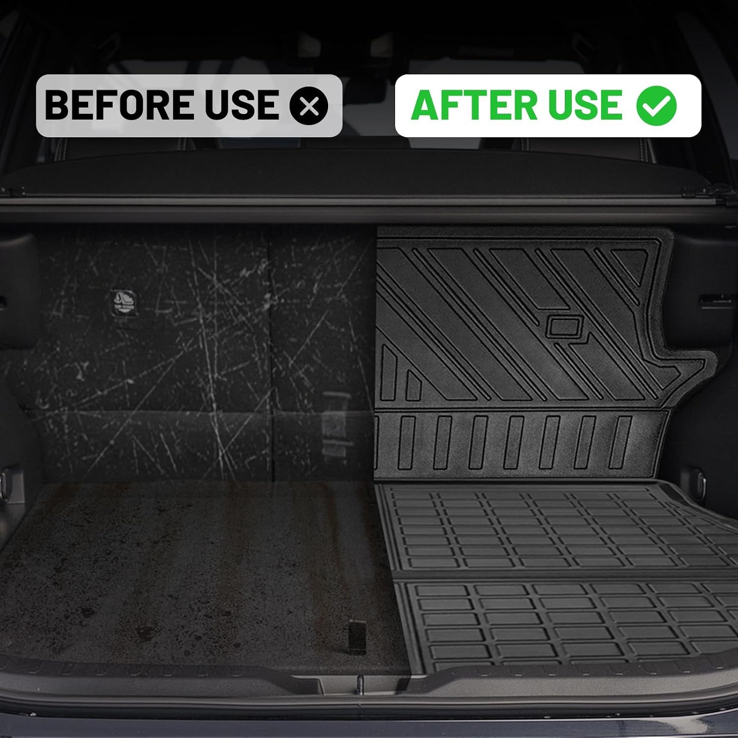 Vanseno Backrest Mat Compatible for 2014-2023 Jeep Cherokee Cargo Liner Back Seat Cover All Weather Protector Compatible for Jeep Cherokee Accessories (No Latittude & Not Fit Grand Cherokee)