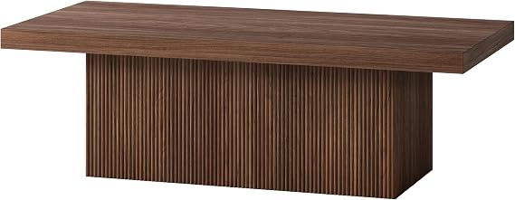 Henn&Hart 48 Modern Fluted Coffee Table, Medium Walnut
