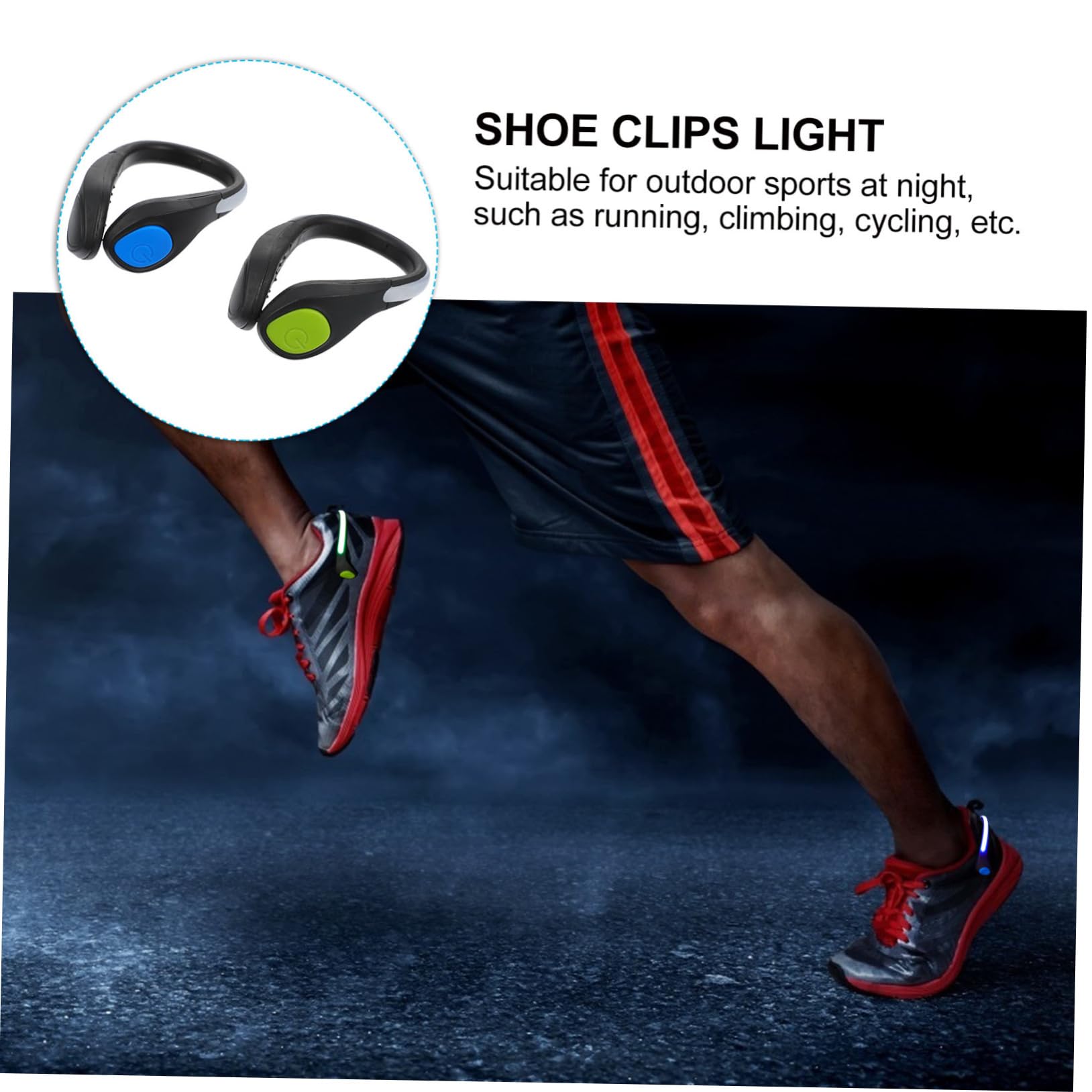 Kisangel 6 Piezas Zapato Luminoso Clip De Luz Luces De Advertencia del Zapato Pinzas para El Talón Clip De Zapato Linterna Led Noche para Correr Abs Anillo De Cadena Mascota