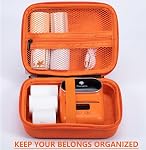 Phomemo Case 2025 Upgrade Version M110 M100 M150 M200 M221 Label Printer,M220 Thermal Label Maker, M04S Sticker Photo Printer Storage Holder Tape Paper Roll&USB Cable(Box Only)-Orange