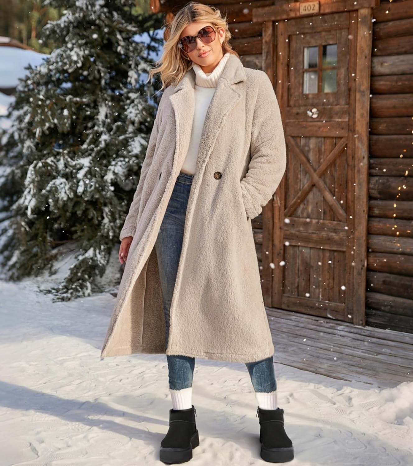 Haifago Platform Mini Snow Boots for Women, Suede Genuine Leather Winter Ankle Booties with Zip up, Womens Classic Fur Lined Short Boot Anti-Slip - Image 2