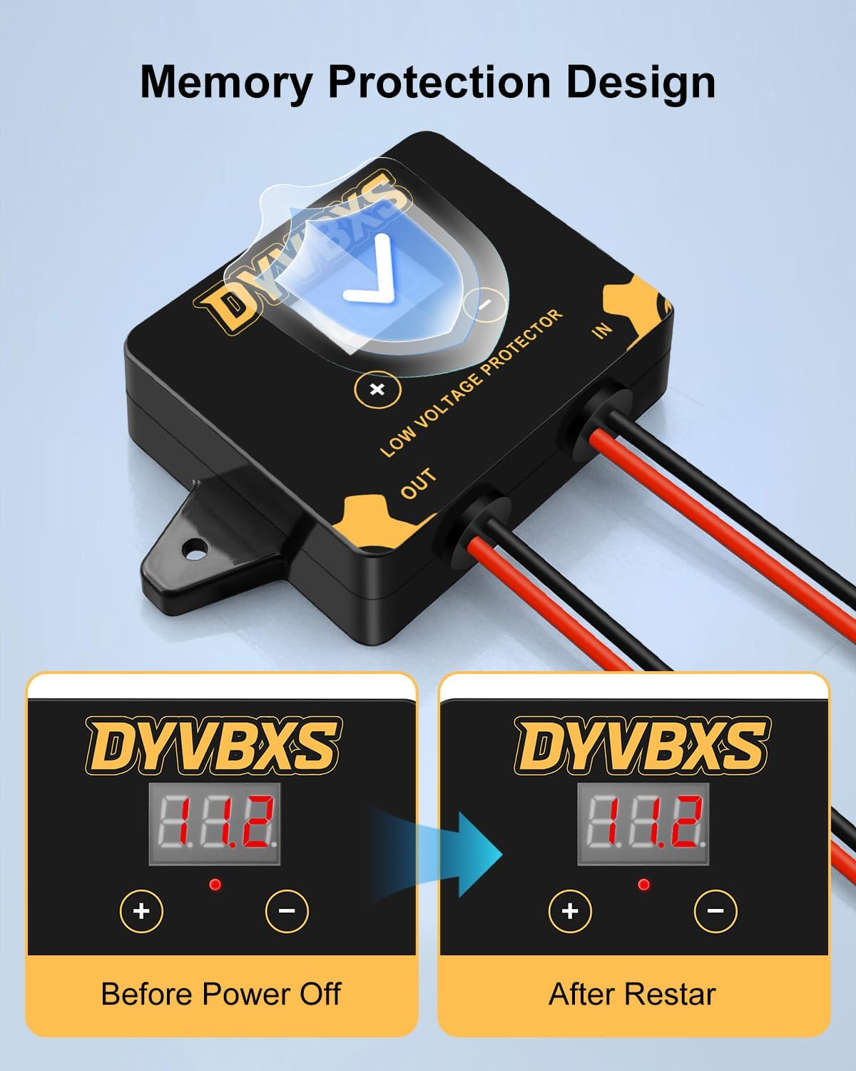 12V-36V DC Low Voltage Protector Module with LED Display Memory Function, Over-Discharge Protection for Lead-Acid Lithium-Ion Solar Panel Batteries, Digital Disconnect Switch for RV Boat