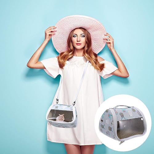 Miniatura 8 de Mochila de viaje, mochila para hámster, bolsa de transporte transpirable para animales pequeños, bolsa de viaje para conejillo de indias, ardilla,