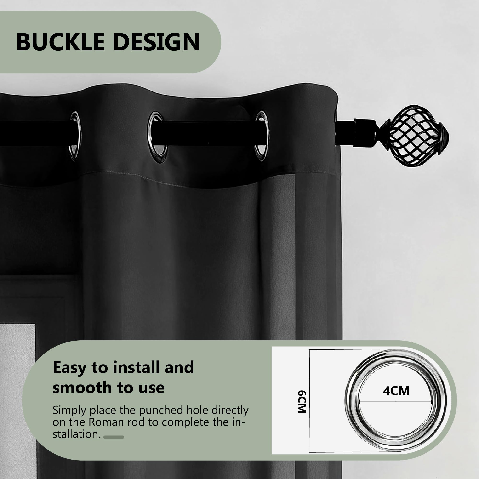 Tende Trasparenti Voile 150 x 300 cm Filtranti Luce Eleganti Tenda Semitrasparenti Interni Moderne per Finestre Camera da Letto Soggiorno Casa Moderna, Nero