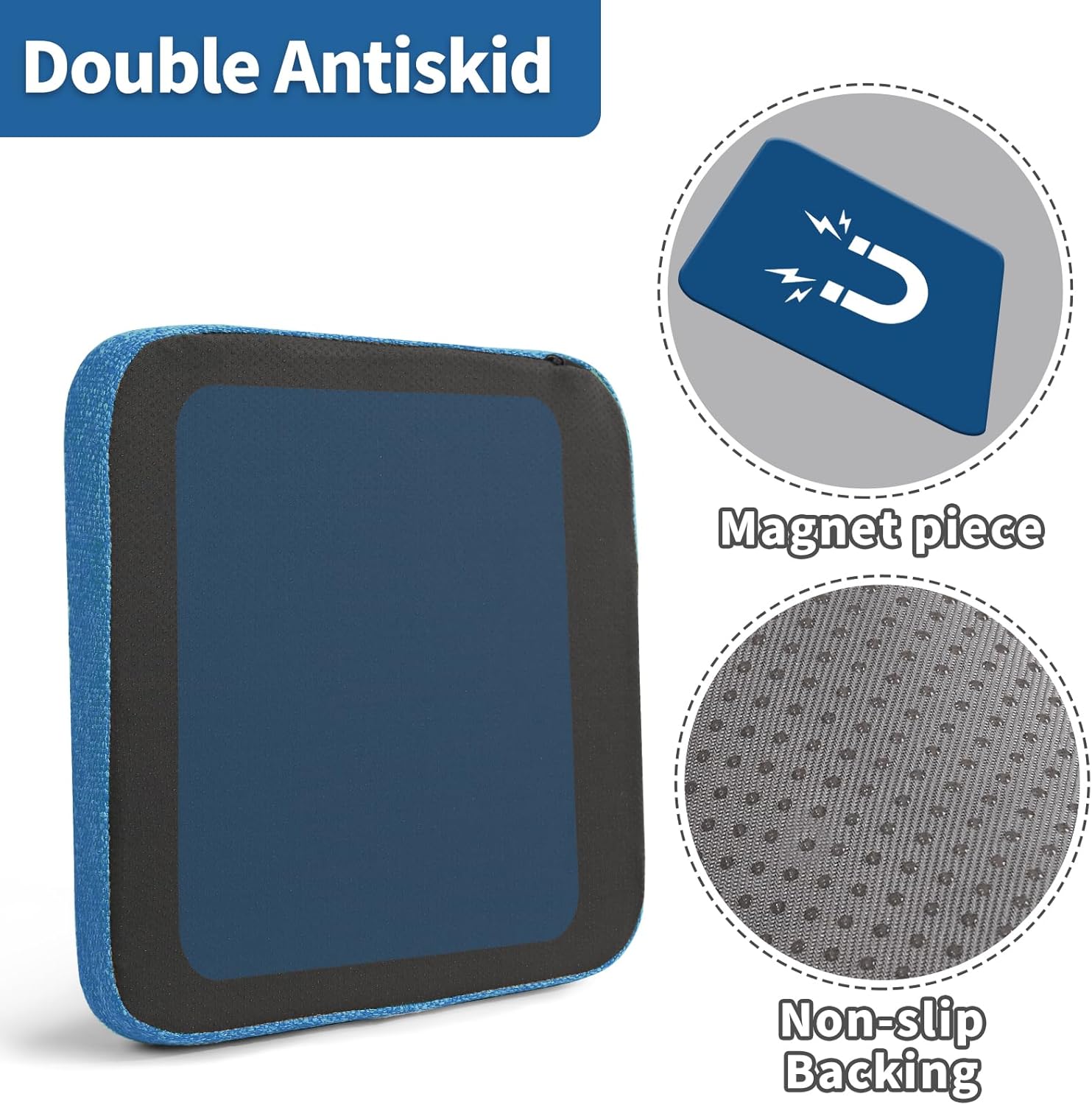 11 Inch Metal Chair Cushions Pads,Iron Chair Cushion,Bar Stool Cushions Magnetic Non Slip Small Seat Cushion 4pcs(Square,Blue,11x11x1.2in)