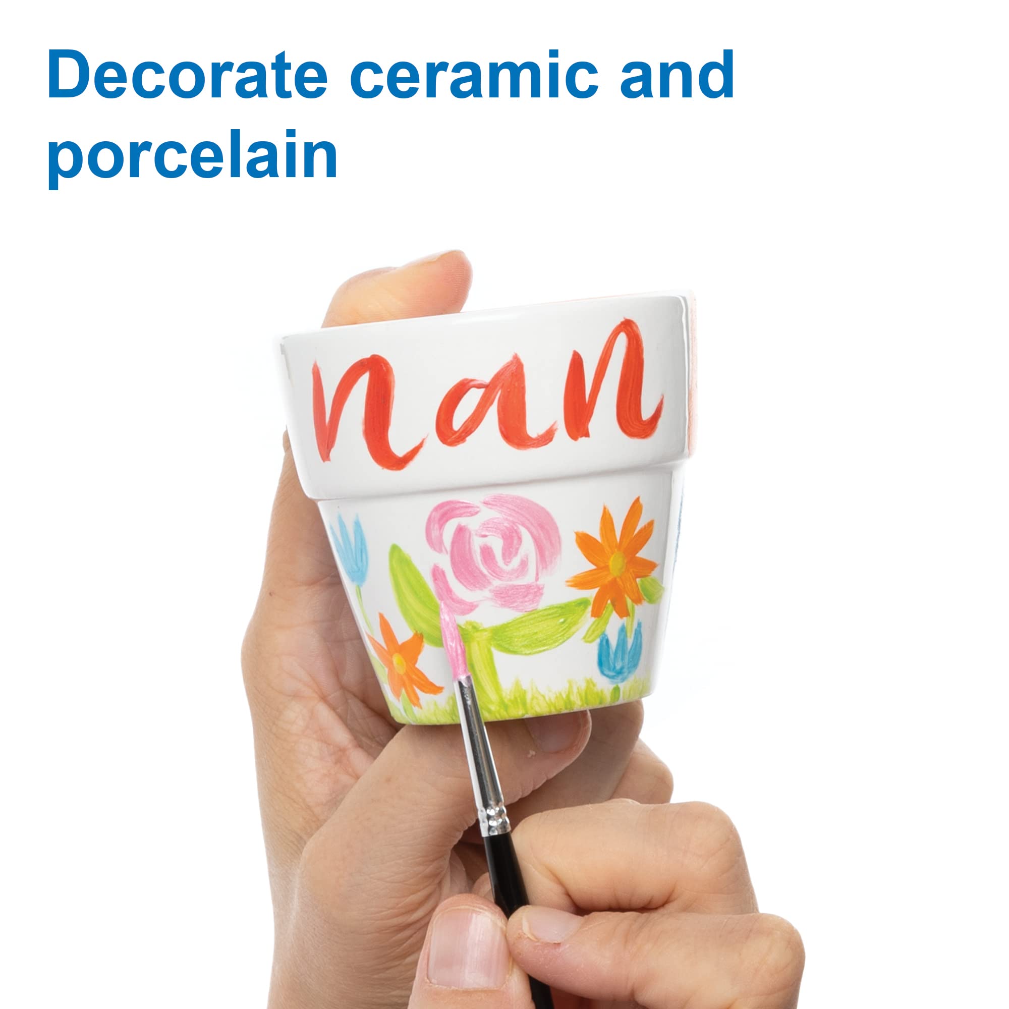 Baker Ross FE793 Vasetti per Pittura su Porcellana Colori Metallizzati - Confezione da 8, Pittura per Ceramica, Set da Pittura per Bambini