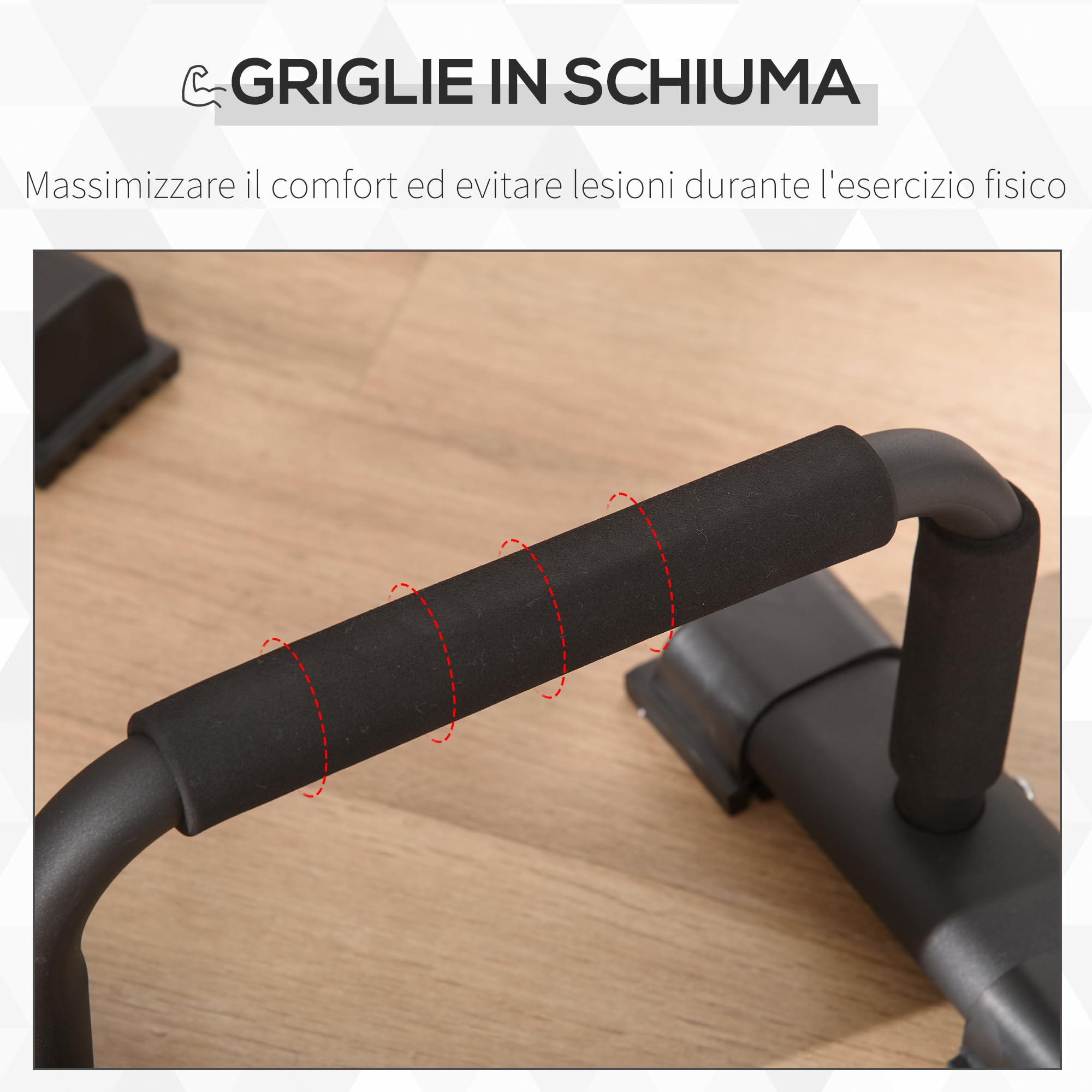 HOMCOM Set 2 Barre Parallele in Acciaio, Parallele Fitness con Impugnatura in EPE Antiscivolo, per Fitness, Casa, Ginnastica e Palestra, 36x25x20 cm, Nero