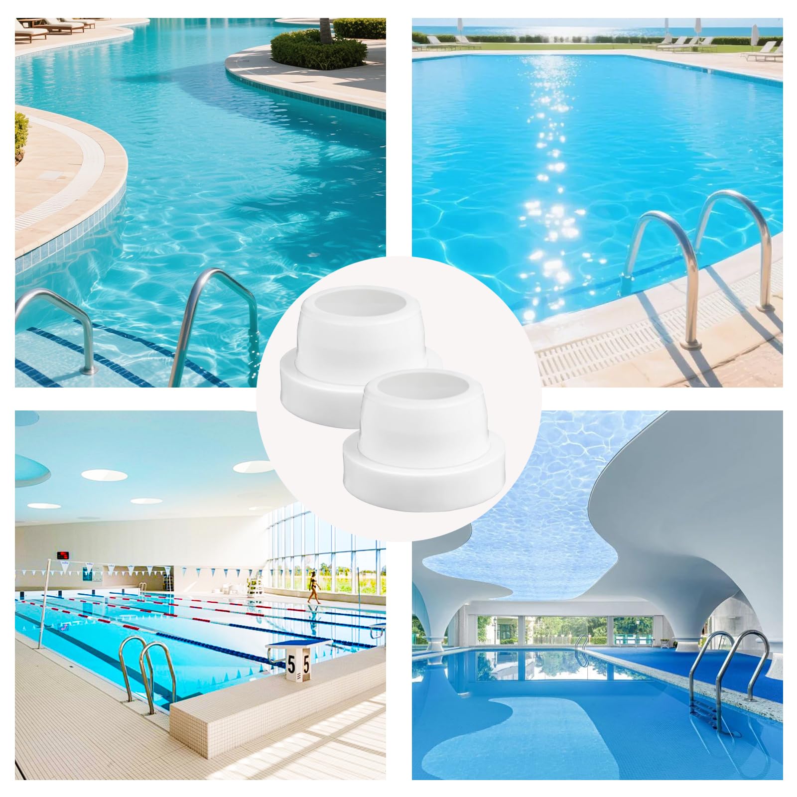 2 Pezzi Paraurti per Scale da Piscina, Scale Sicurezza Tappo Gomma, Tappi in Gomma Bumper per Scaletta, Accessorio per Scala Piscina, Protezione per Rivestimento per Piscinas