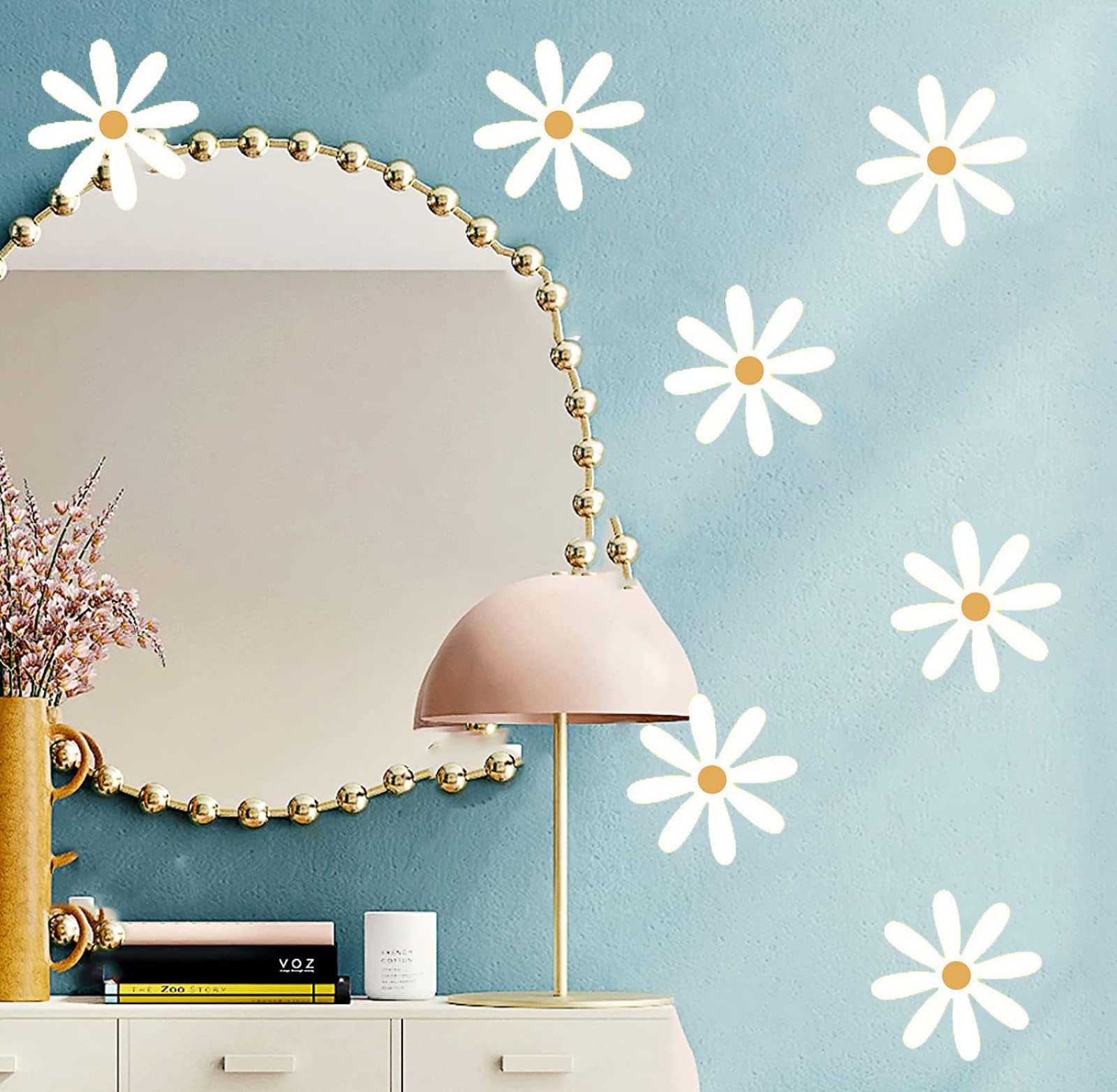 Adesivi Da Parete Adesivo murale decorativo floreale piccola pianta margherita Decorazioni per La Casa adesivo murale per Soggiorno Camera da Letto