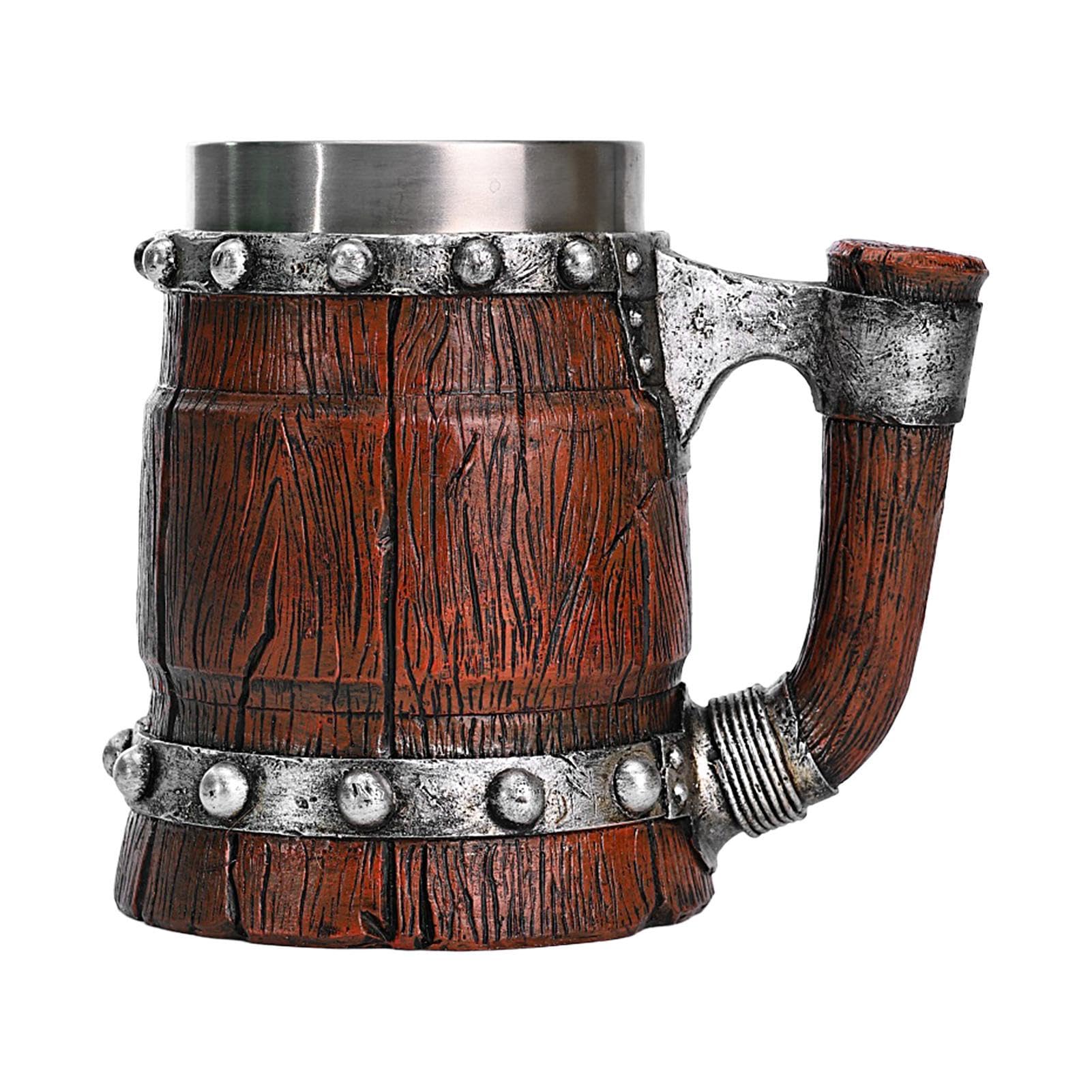 Whisky en bois de 600 ml avec tasses doublées en acier inoxydable pour homme