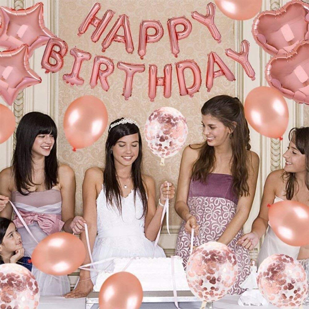 Balloonistics My Party Store Dot Com Happy Birthday Foil Balloon (Rose Gold Birthday Balloons)