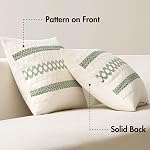 MIULEE Pack of 2 Boho Pillow Covers Sage Green 12x20 Inch | Decorative Rectangular Spring Farmhouse Throw Cushion Sofa Bed Living Room Home Decor