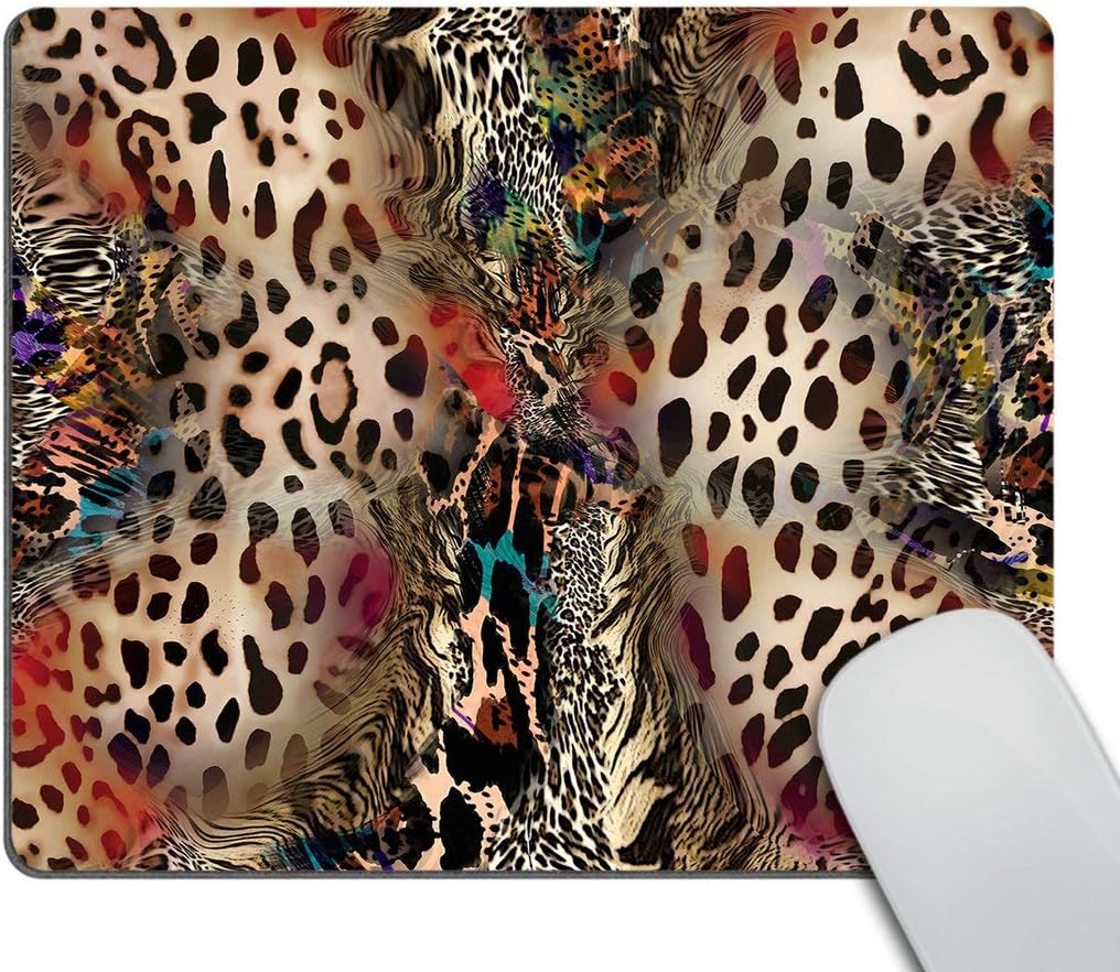 Smooffly Leopard Print Mouse Pads for Women,Abstract African Animal Leopard Wildlife Retro Personality Desings Gaming Mouse Pad 9.5 X 7.9 Inch (240mmX200mmX3mm)