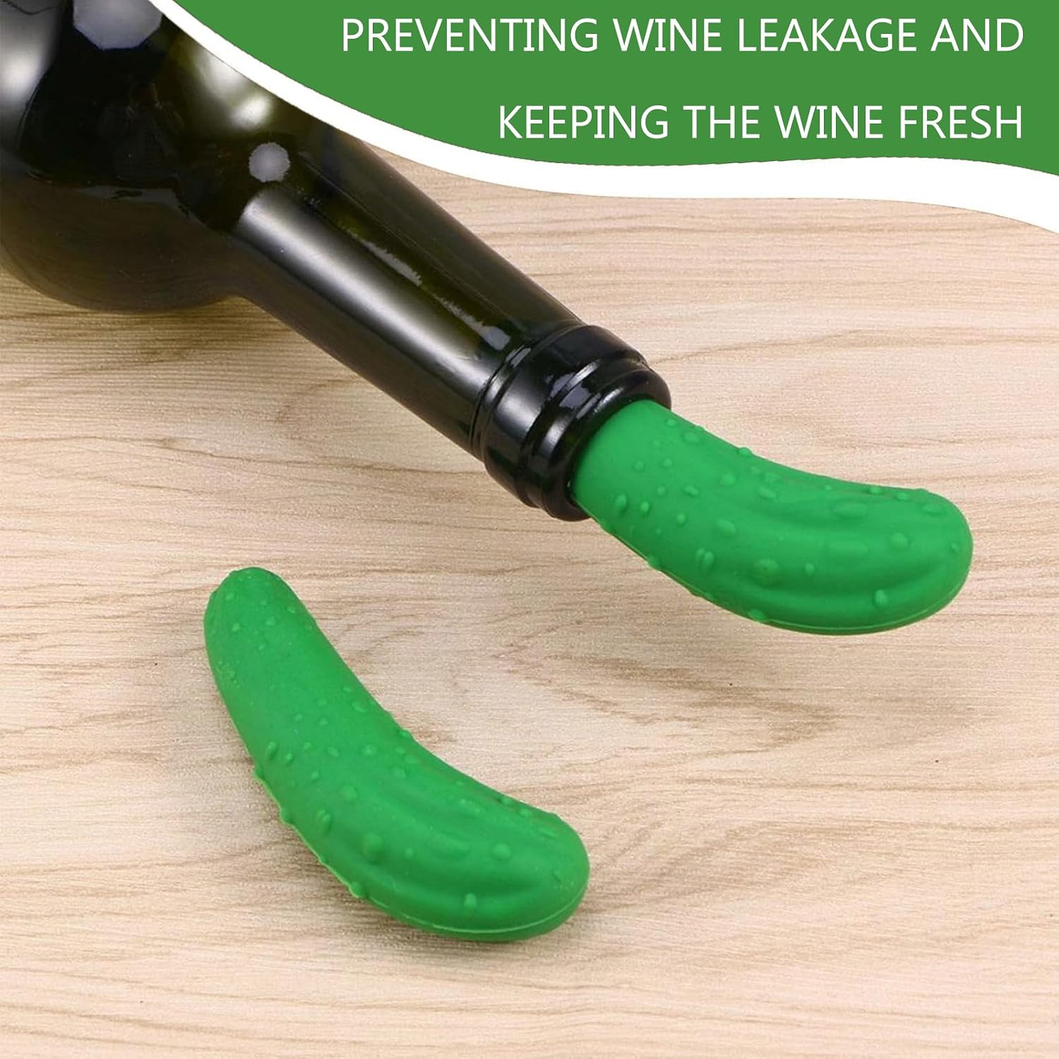 Pickle Bottle Stopper for Wine Bottles Cucumber Shape Seal Cap