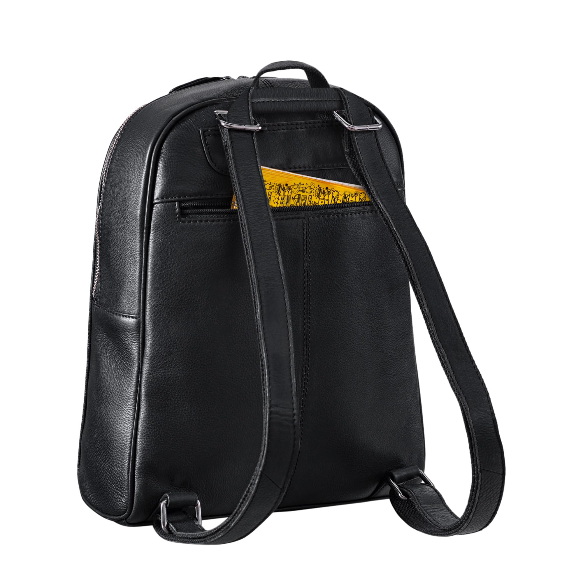 STILORD "Renée" Skórzany Plecak Roboczy Mały plecak skórzany Plecak ręczny Plecak skórzany na Laptop Torebka ręczna City Going Out Daypack Leather Kolor:czarny