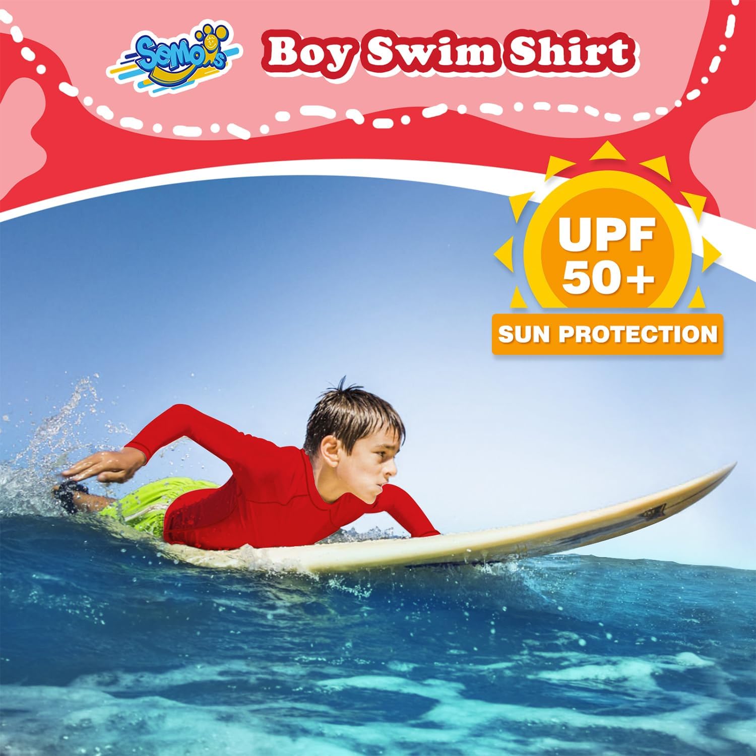 Boys' Rash Guard Long Sleeve UPF 50 Sun Shirts for Toddler Kids Rashguard Water Swimming - Image 2