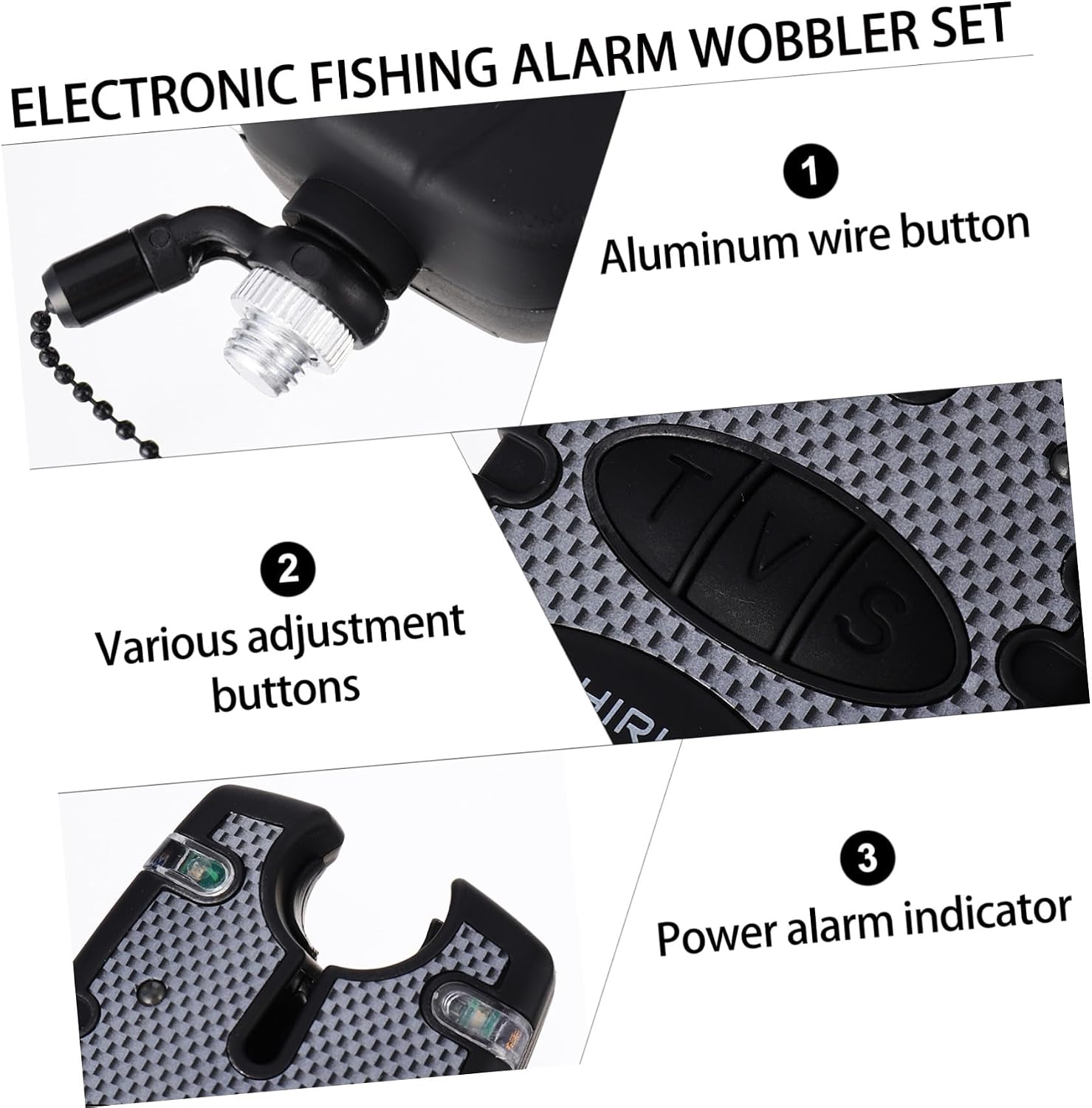 Fishing Alarm with Rod Swingers Portable Electronic Bite Indicator Kit Audio Visual Alerts Shell Battery Powered Easy Installation for Sea and Freshwater Fishing