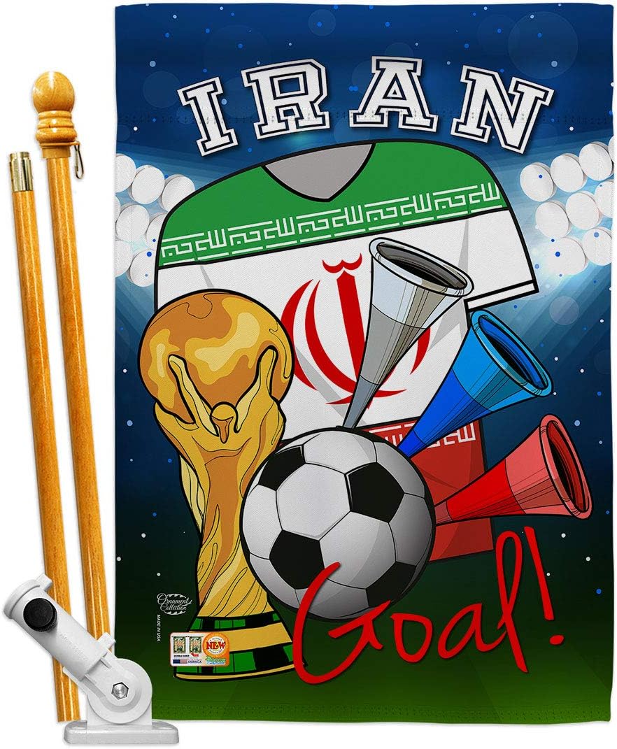 World Cup Iran Flags Iranian Banner Room Wall Art Flag Poles For Outside House Patio Porch Lawn Garden Stand Tapestry Yard Signs FIFA Gifts Sports Fan Trophy Soccer Game Football Made In USA