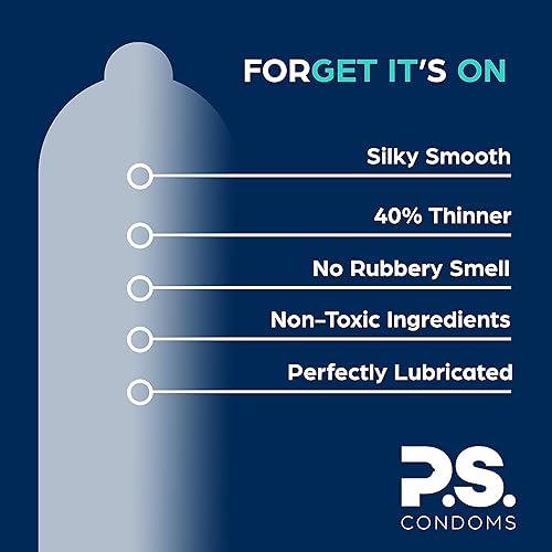 Miniatura 6 de PS Preservativos de látex extra grandes para hombres, inodoros y 100% veganos, excepcionalmente finos, lubricados y transparentes, XL, paquete de 12