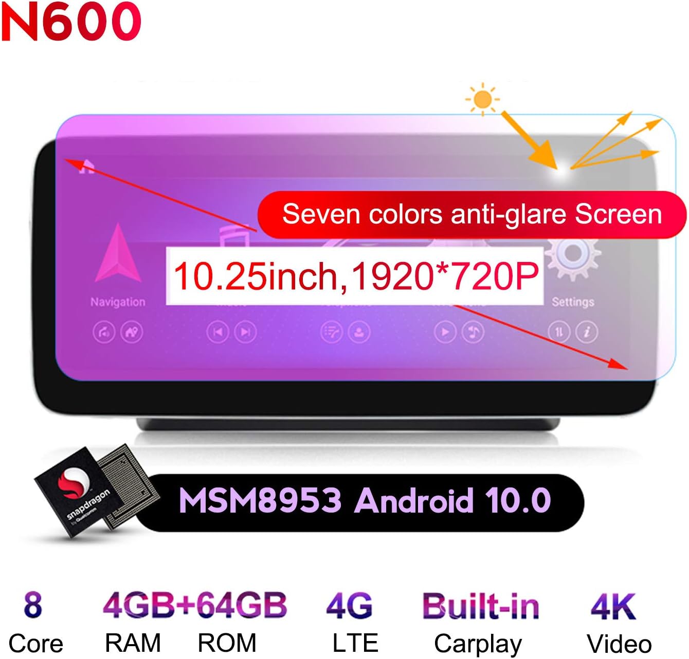MekedeTech Qualcomm Android 11 Car Radio 10.25 inch Touch Screen for Mercedes Benz C GLC Class W205 2016-2018 Support Built in Wireless Carplay Split Screen 4GB RAM 64GB ROM GPS Head Unit