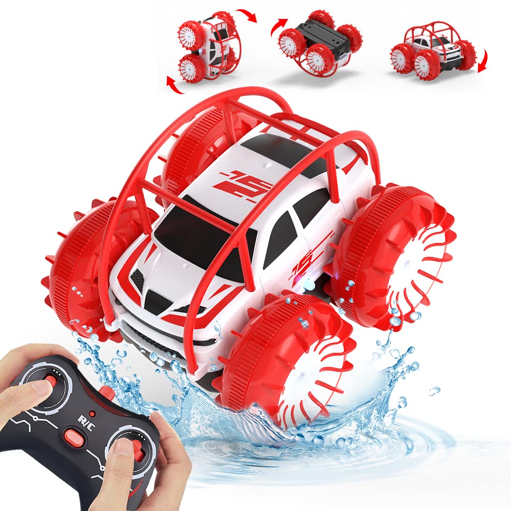 MaxTronic Coche teledirigido, RC Coche, 360 ° Flips para niños a Partir de 3 años, Anfibios Impermeable 4WD Offroad 2.4GHz Monster Truck Offroad Juguete para Niñas Niños