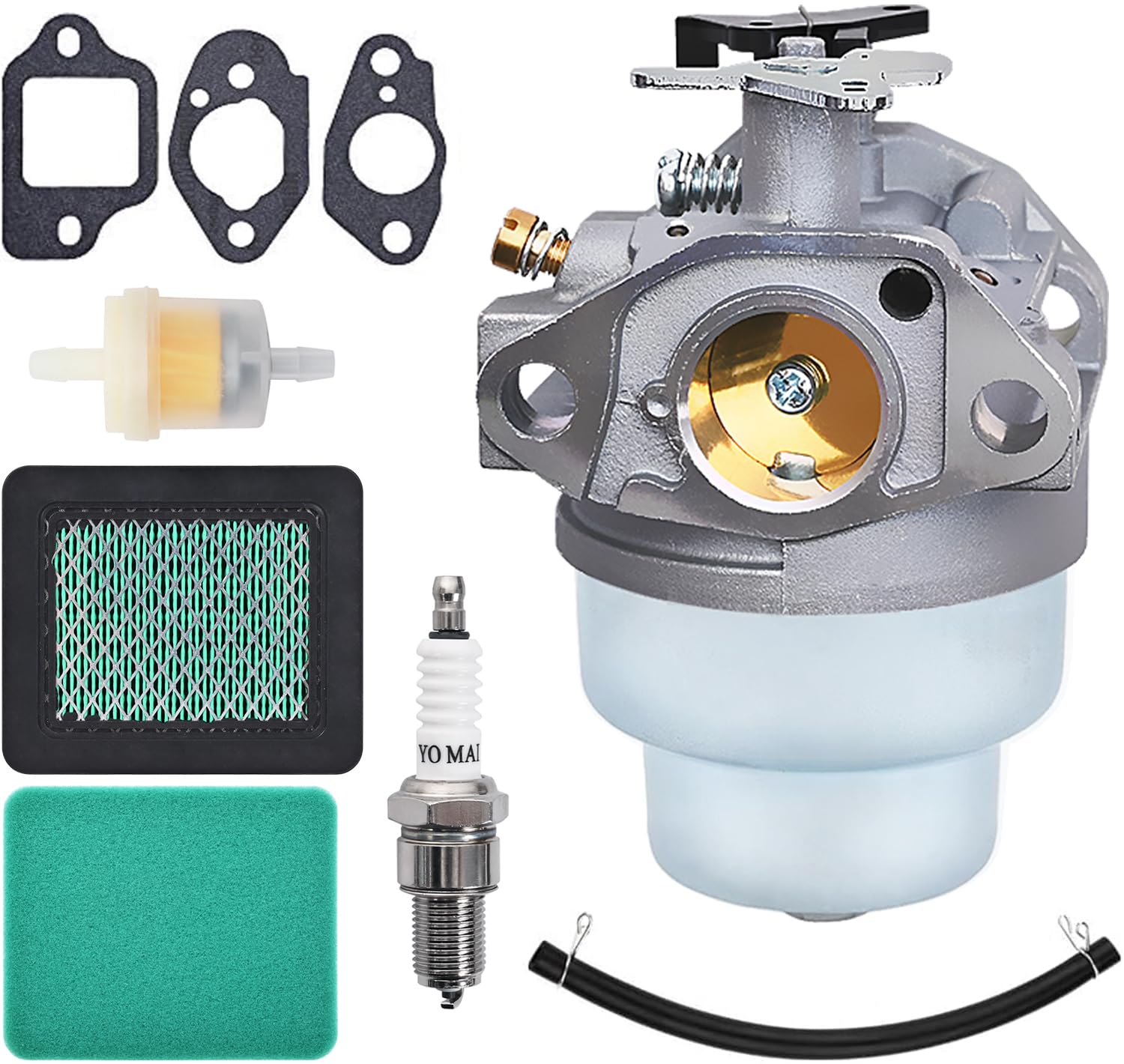 Carburatore per Honda GCV160 GCV135 GC160 GC135 GCV160-OHC Tagliaerba e Motore, JRISBO Rasaerba Accessorio Ricambi GCV 160 Carburatore Kit con Guarnizione, Candela, Filtro Aria